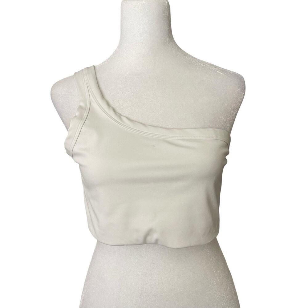 All in Motion Large Sports Bra One Shoulder White Workout Activewear